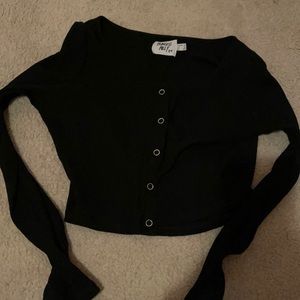 Princess Polly black cropped long sleeve